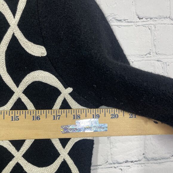 Talbots Wool Jacket Women Size PM Black Ivory Brading Zip Long Sleeve Preppy - Picture 10 of 12